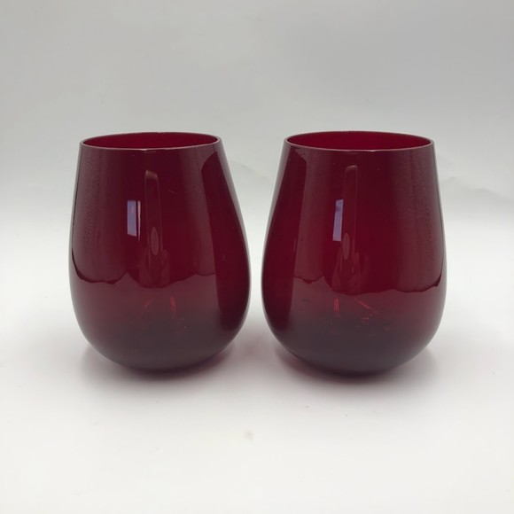 Lenox Dining Lenox Ruby Red Stemless Wine Glasses Set Of 2